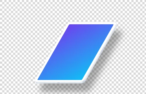 Floating iPad Pro mockup (Clay - Right)
