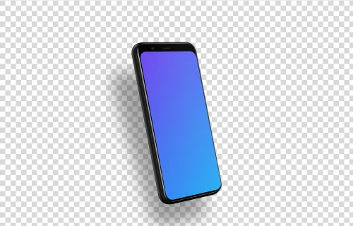 Google Pixel 4 Mockup (Perspective Left - Floating Shadow)