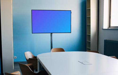 HD TV mockup in a conference room
