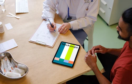 iPad mockup in the doctor’s office