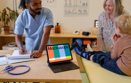 iPad mockup in the hospital