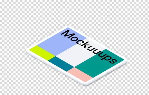 iPad Pro mockup (Clay Isometric - Left)