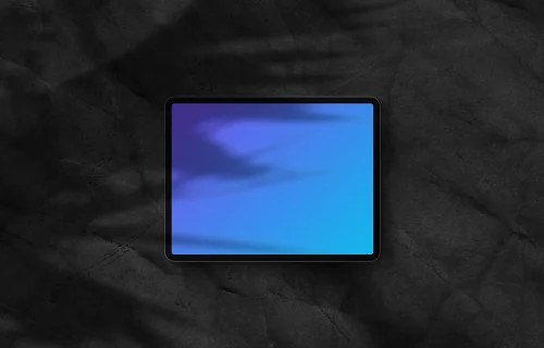 iPad Pro mockup on dark background (Landscape - Shadow 2)
