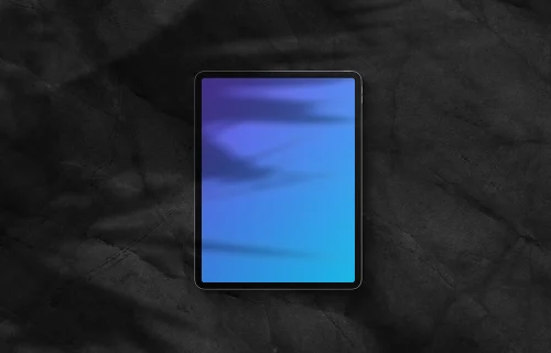 iPad Pro mockup on dark background (Portrait - Shadow 2)