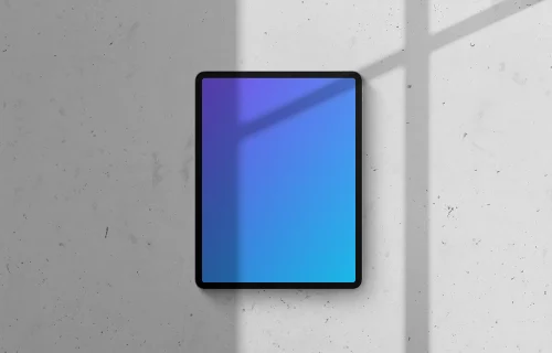 iPad Pro mockup on light background (Portrait - Shadow 1)