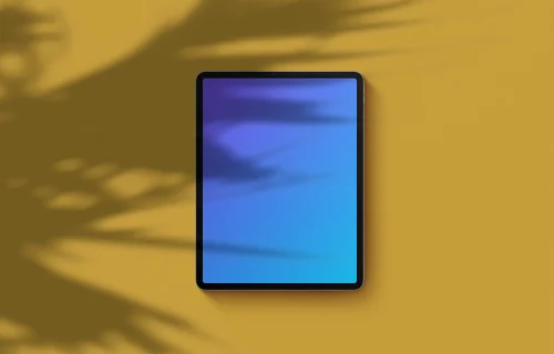 iPad Pro mockup on yellow background (Portrait - Shadow 2)