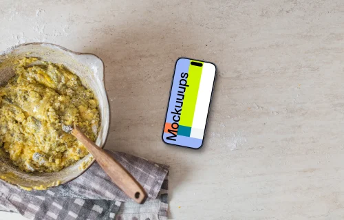 iPhone mockup in the cooking theme