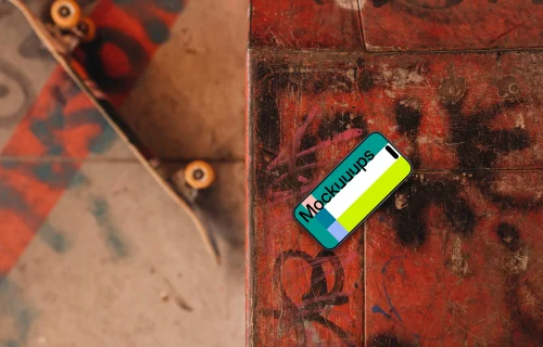 iPhone mockup on red skatepark