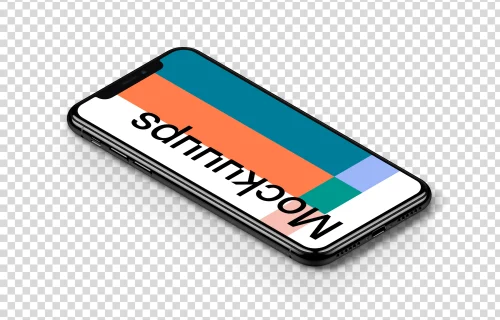 iPhone XS Isometric Floor mockup (Left)