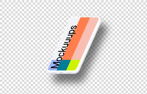 Google Pixel 5 Clay Mockup (Isometric Right - Floating Shadow)