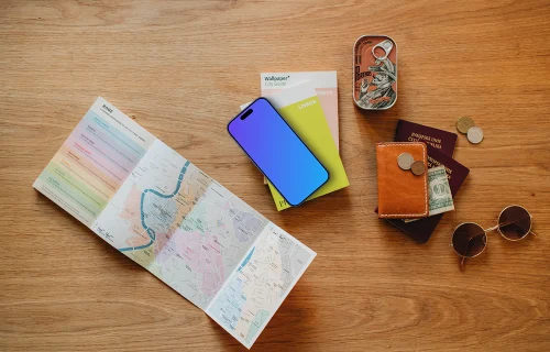 Journey to an unknown city smartphone mockup