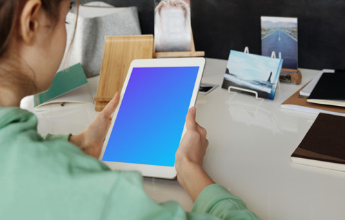 Kid using tablet mockup