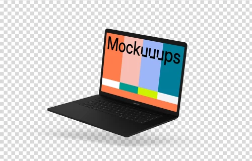 Macbook Pro mockup (Clay Dark) floating to the right