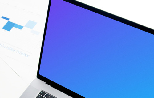 MacBook Pro mockup on a white table