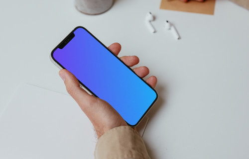Man holding phone mockup