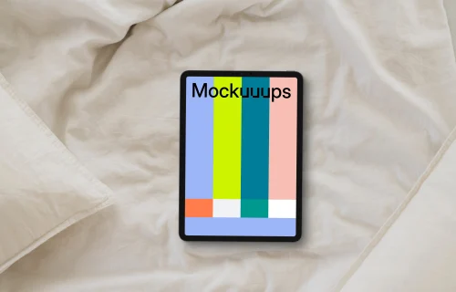 Morning warmth in bed and iPad mockup