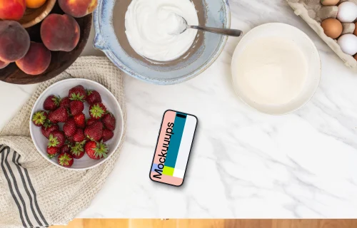 Preparation for baking with phone mockup