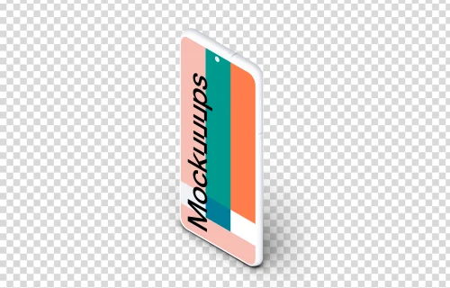 Samsung Galaxy S21 Clay Mockup (Isometric Stand Right)