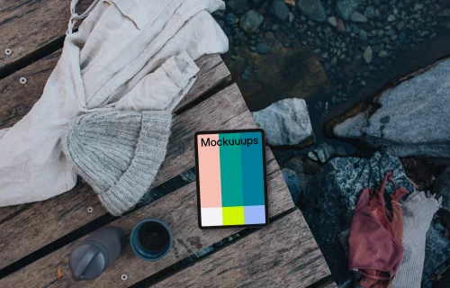 Refreshing nature swim themed iPad mockup