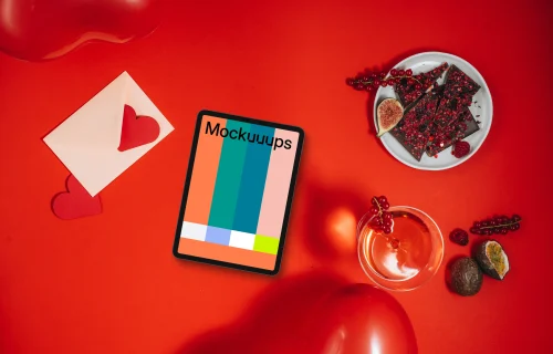 Romantic-style tablet mockup