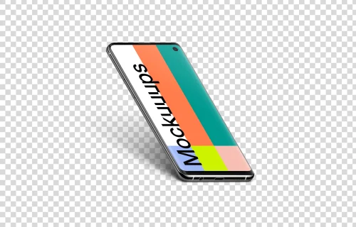Samsung Galaxy S10 Mockup Semi Stand Isometric (Left)