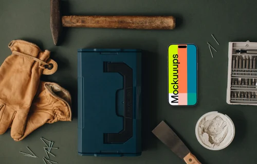 Smartphone with a whole range of equipment for the workshop