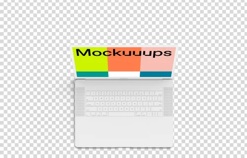 Top view mockup of Macbook Pro (Clay White)