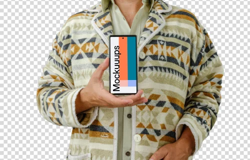 Tourist showcasing the Google Pixel 6 mockup