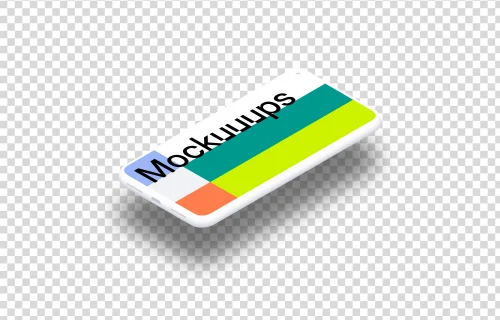 Google Pixel 5 Clay Mockup (Isometric Floor Right - Floating Shadow)