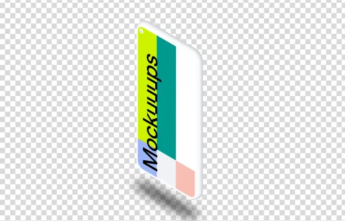 Google Pixel 5 Clay Mockup (Isometric Stand Right - Floating Shadow)