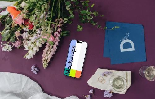 Wedding celebration enhanced by iPhone mockup