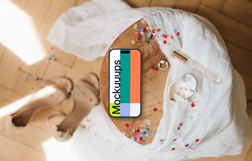 Wedding themed smartphone mockup