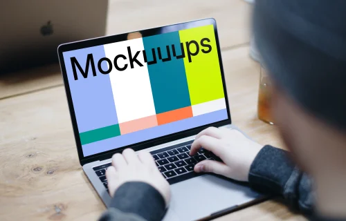 Working on Macbook Pro Space Gray mockup