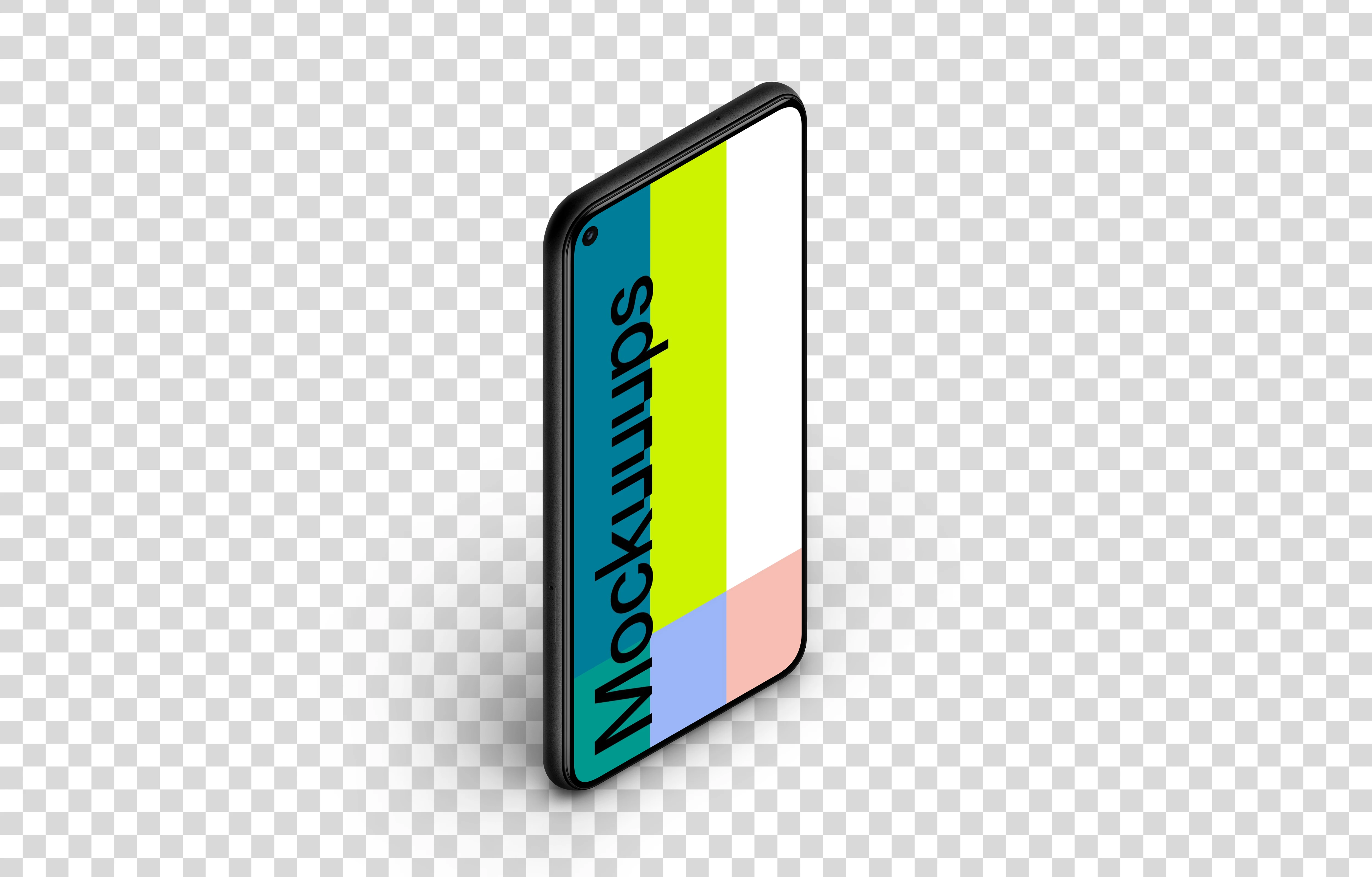 Google Pixel 5 Mockup (Isometric Stand Left)