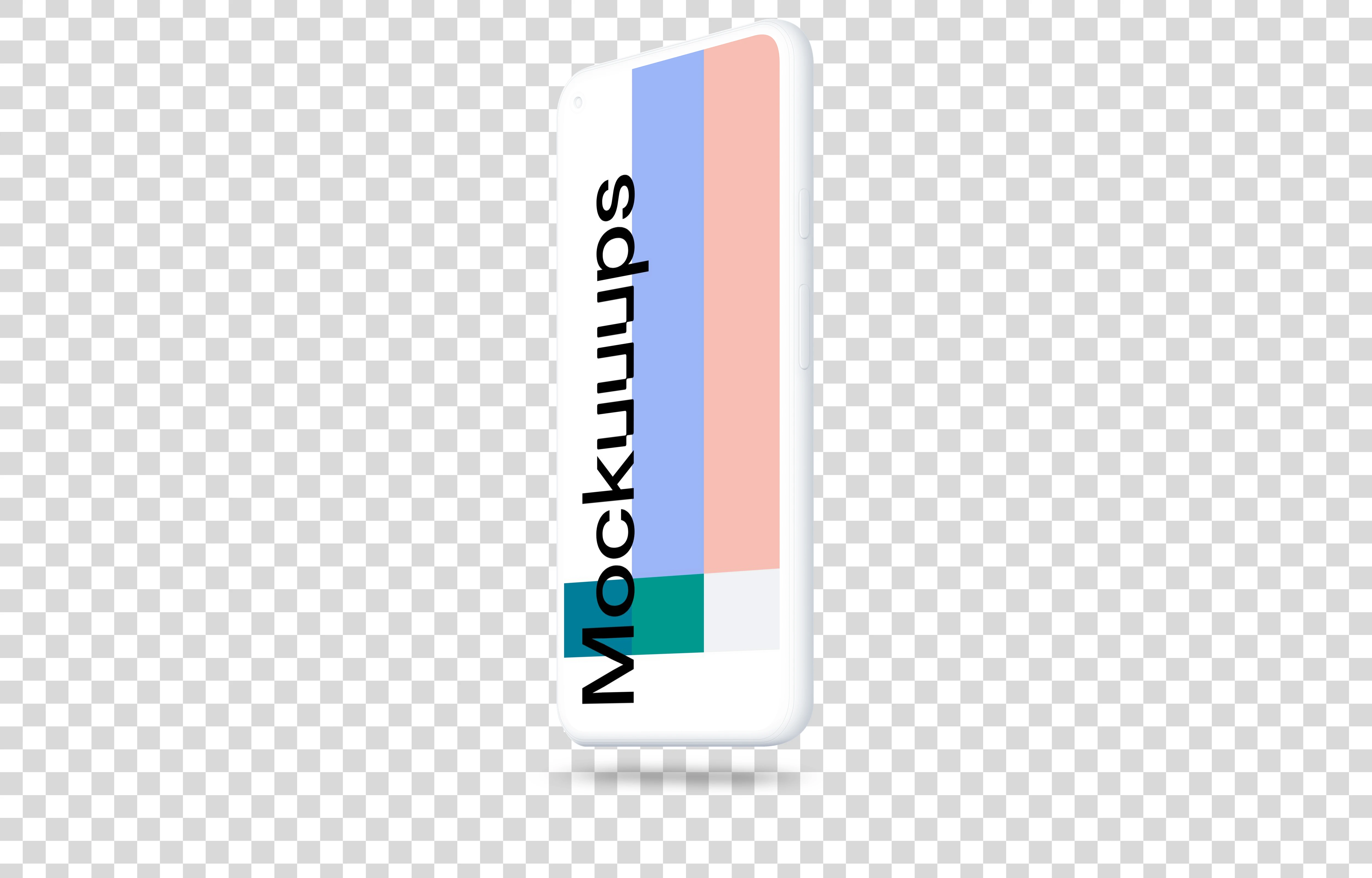 Google Pixel 5 Clay Mockup (Perspective Stand Right - Floating Shadow)