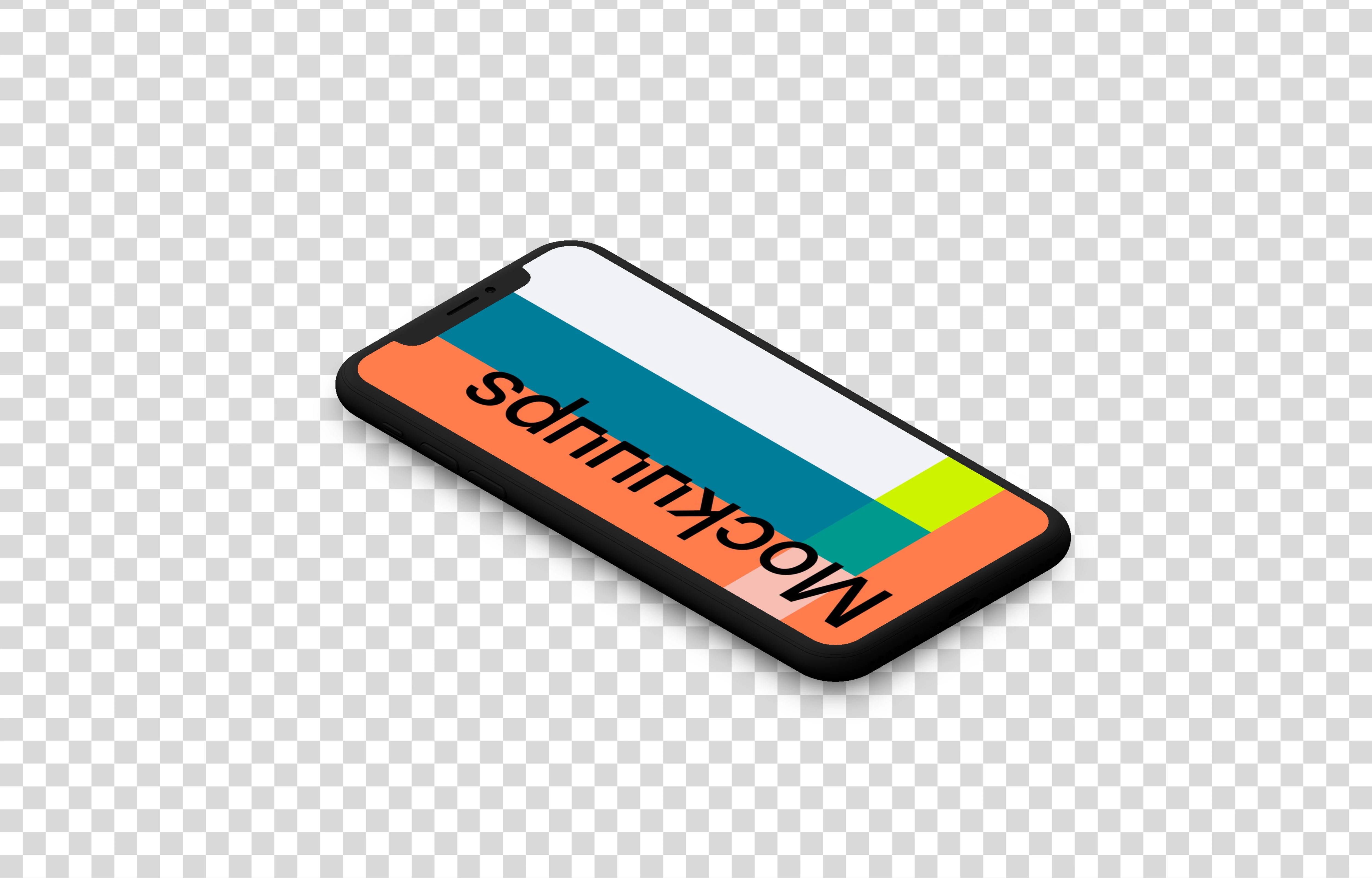 Dark Clay iPhone X mockup (Left Angle)