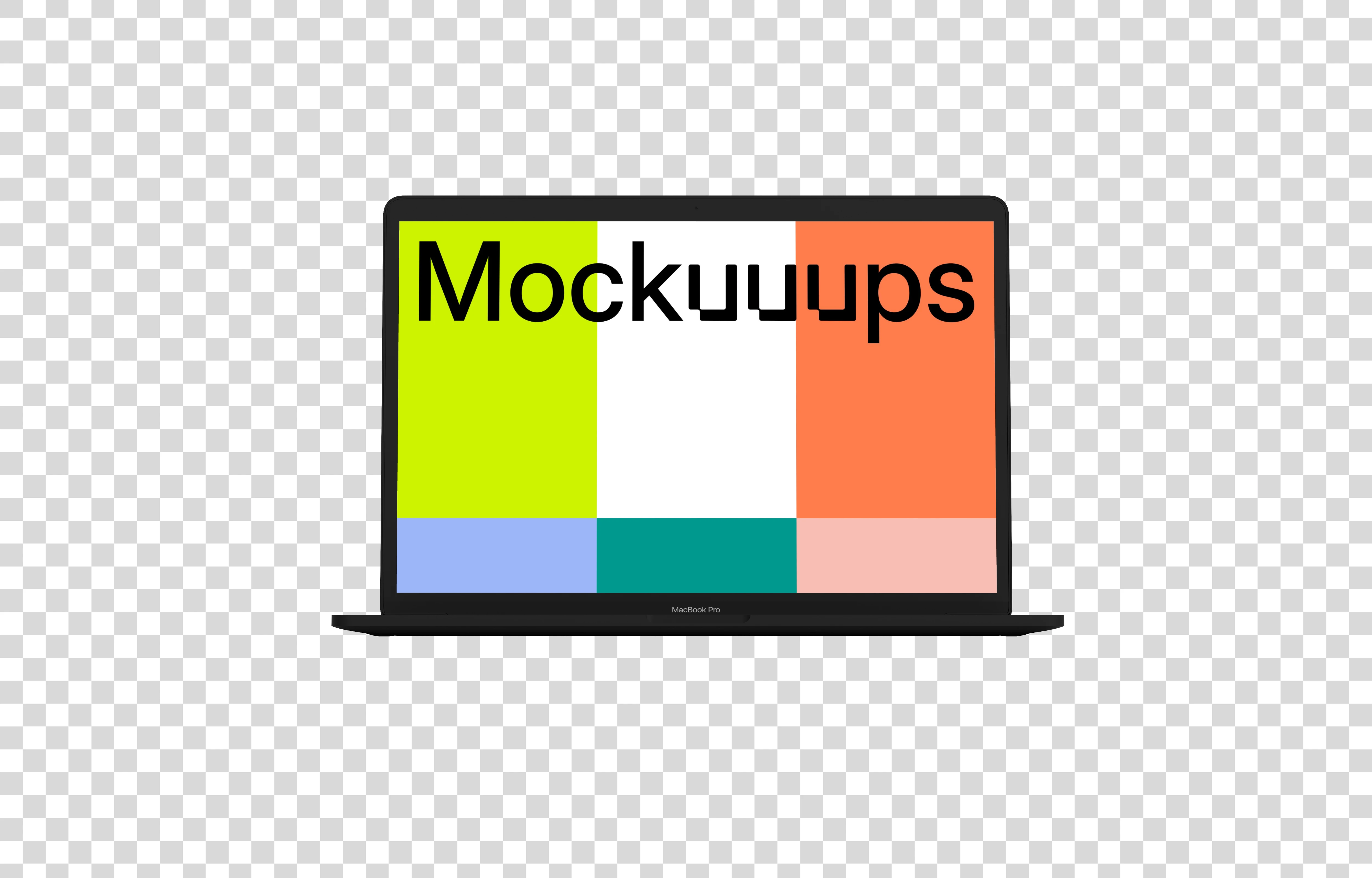 Front view mockup of Macbook Pro (Clay Dark)