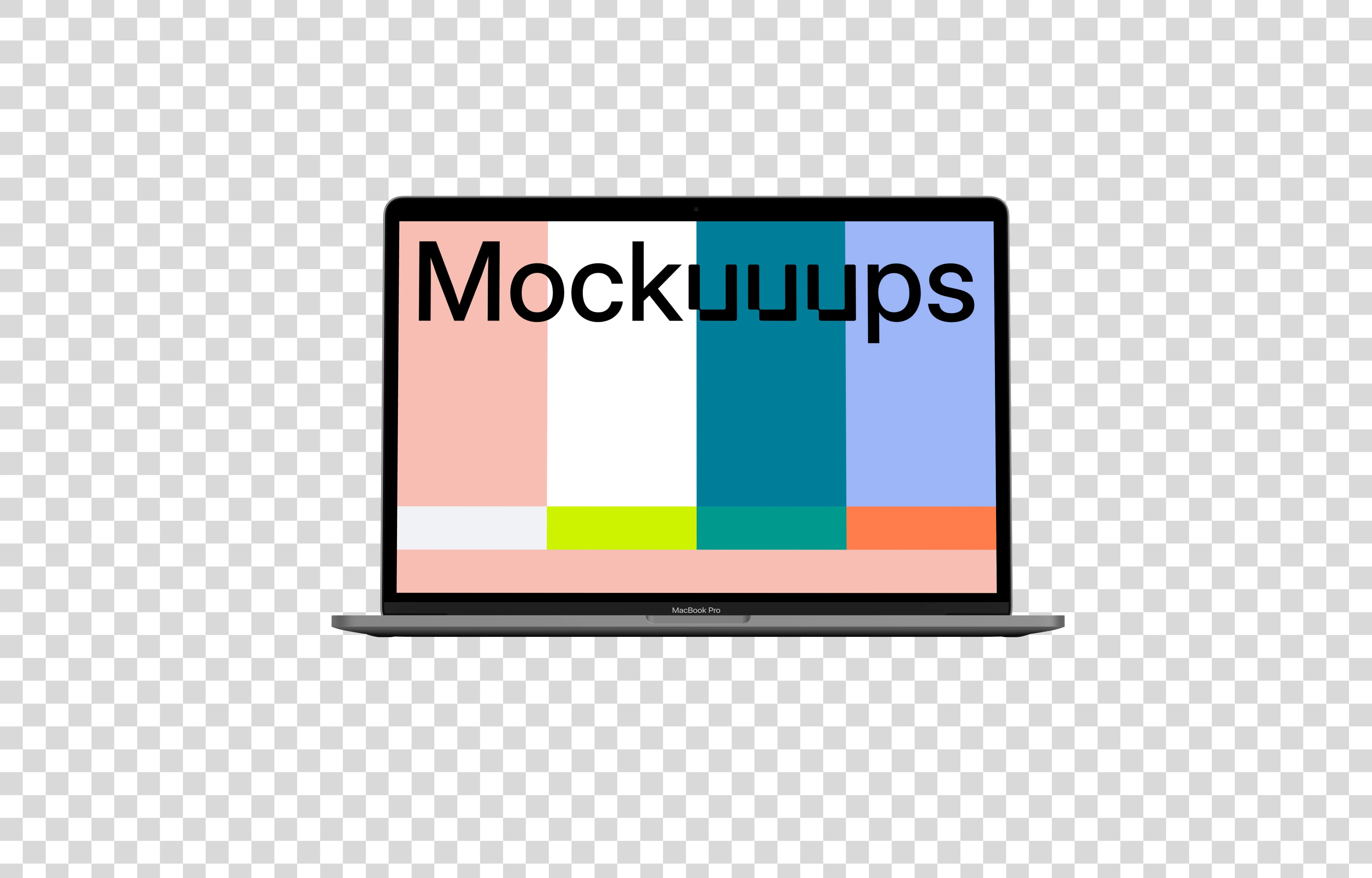 Front view mockup of Macbook Pro