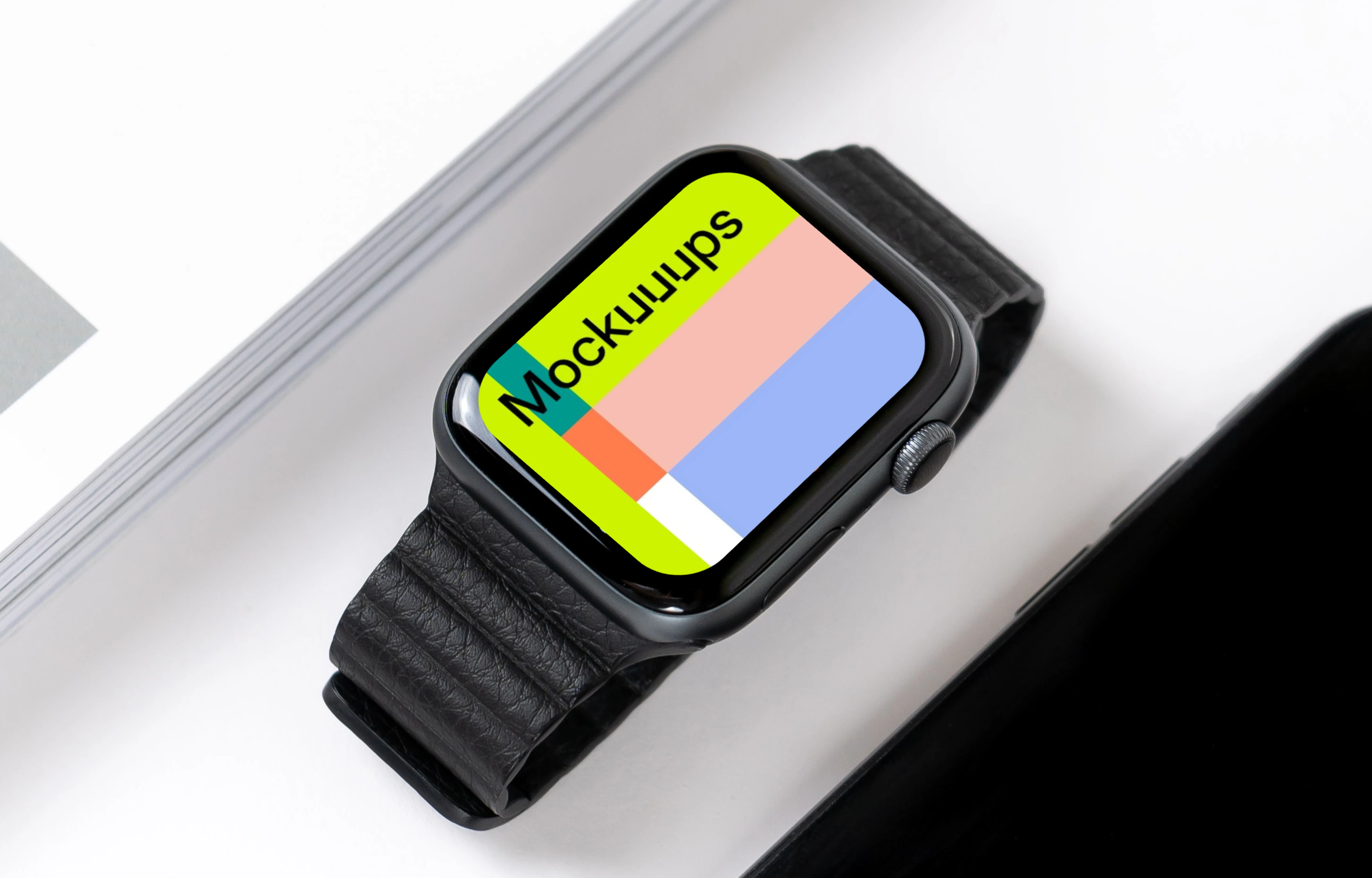 Apple Watch mockup on office desk