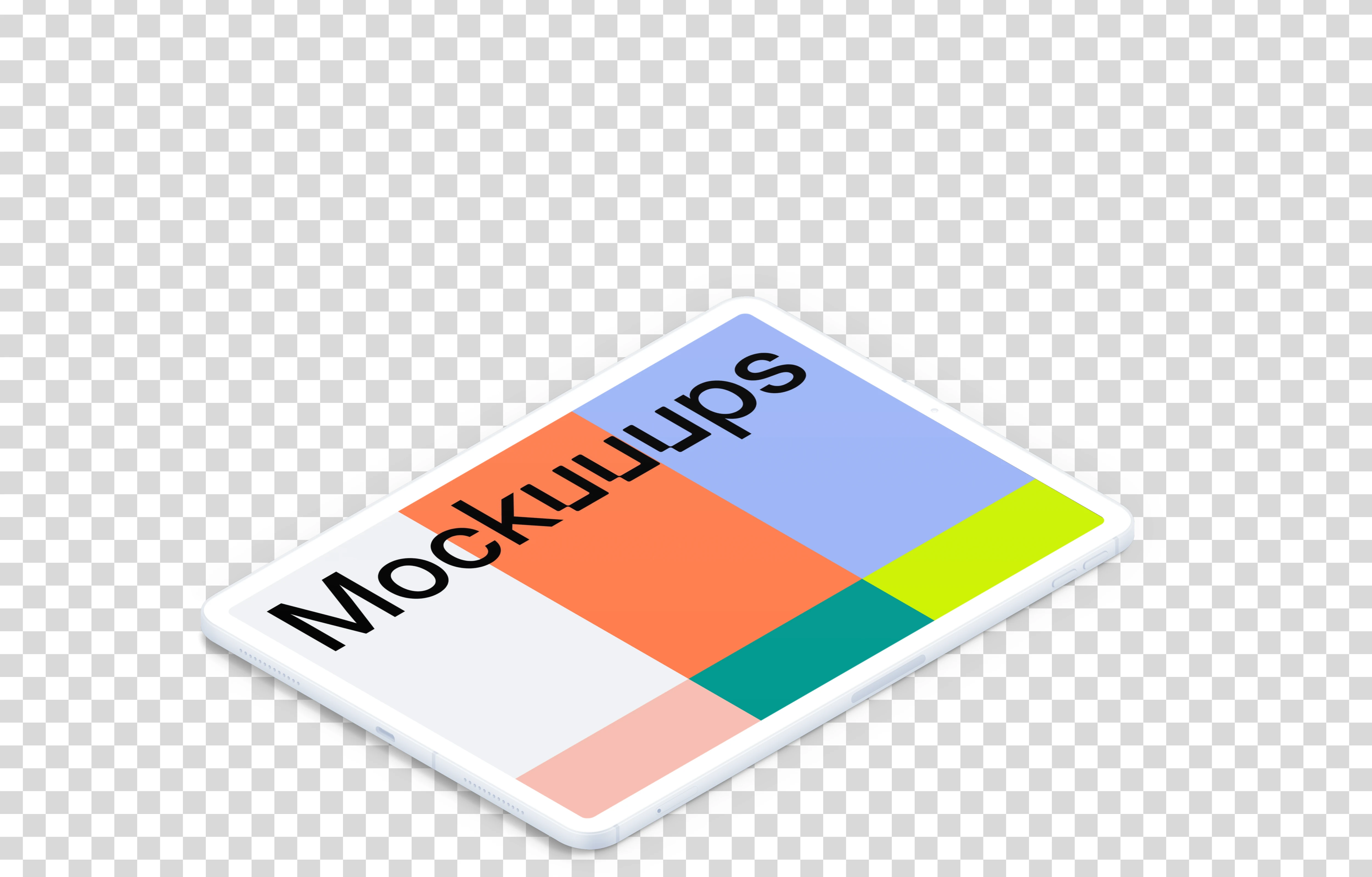 iPad Pro mockup (Clay Isometric - Right)