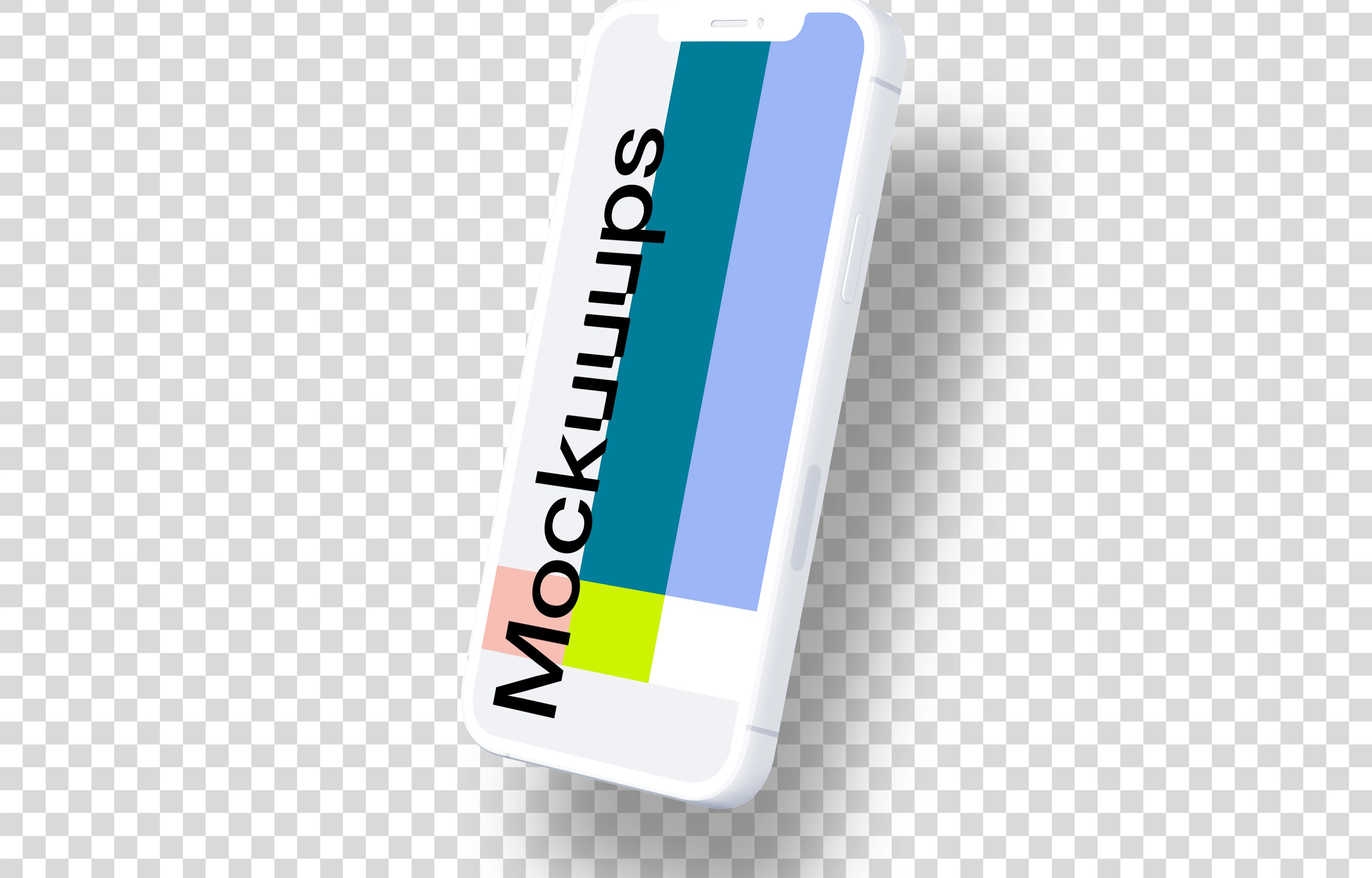 iPhone 12 Clay Mockup (Perspective Right - Floating Shadow)