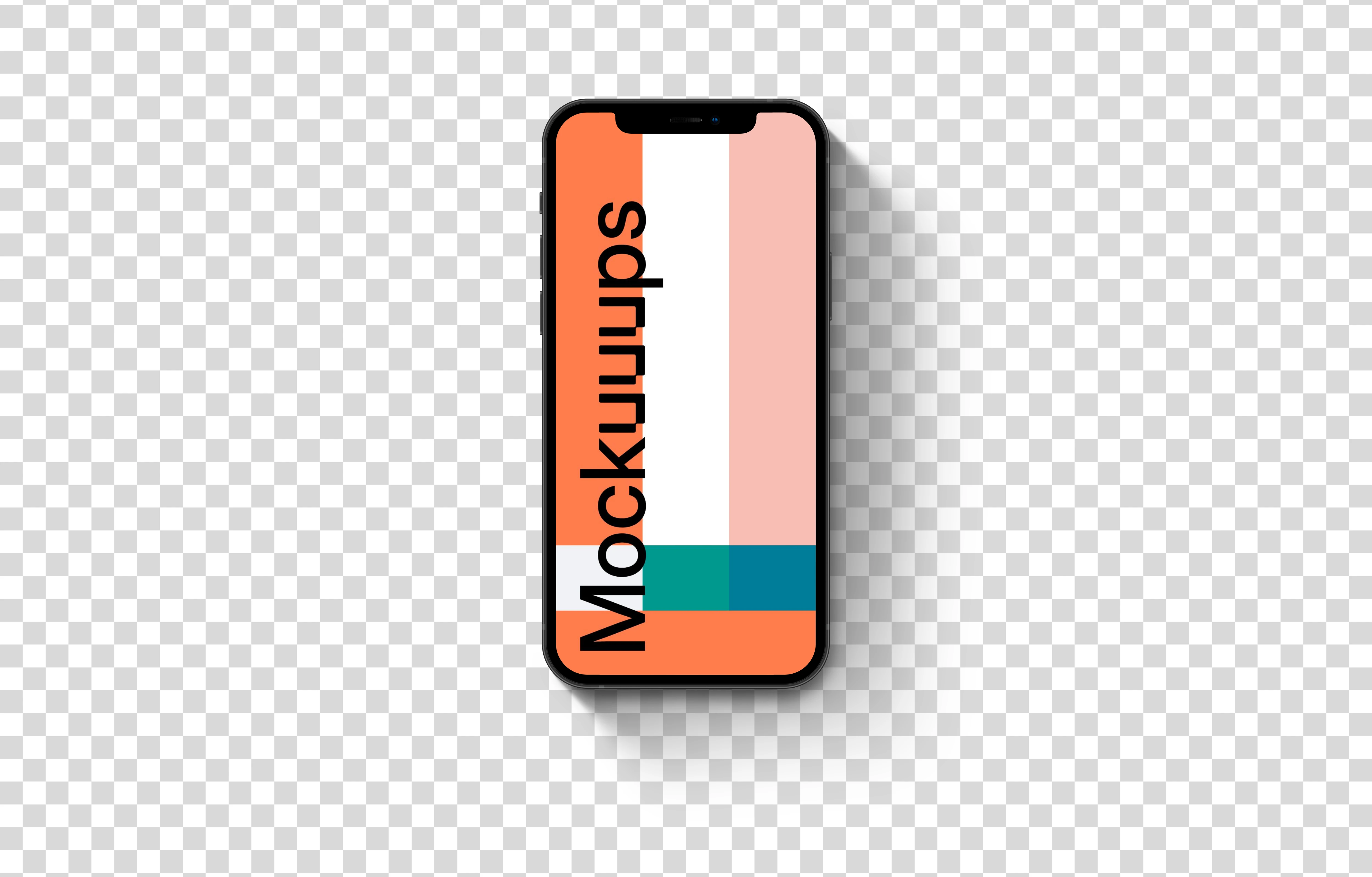iPhone 12 mockup (Long Shadow)