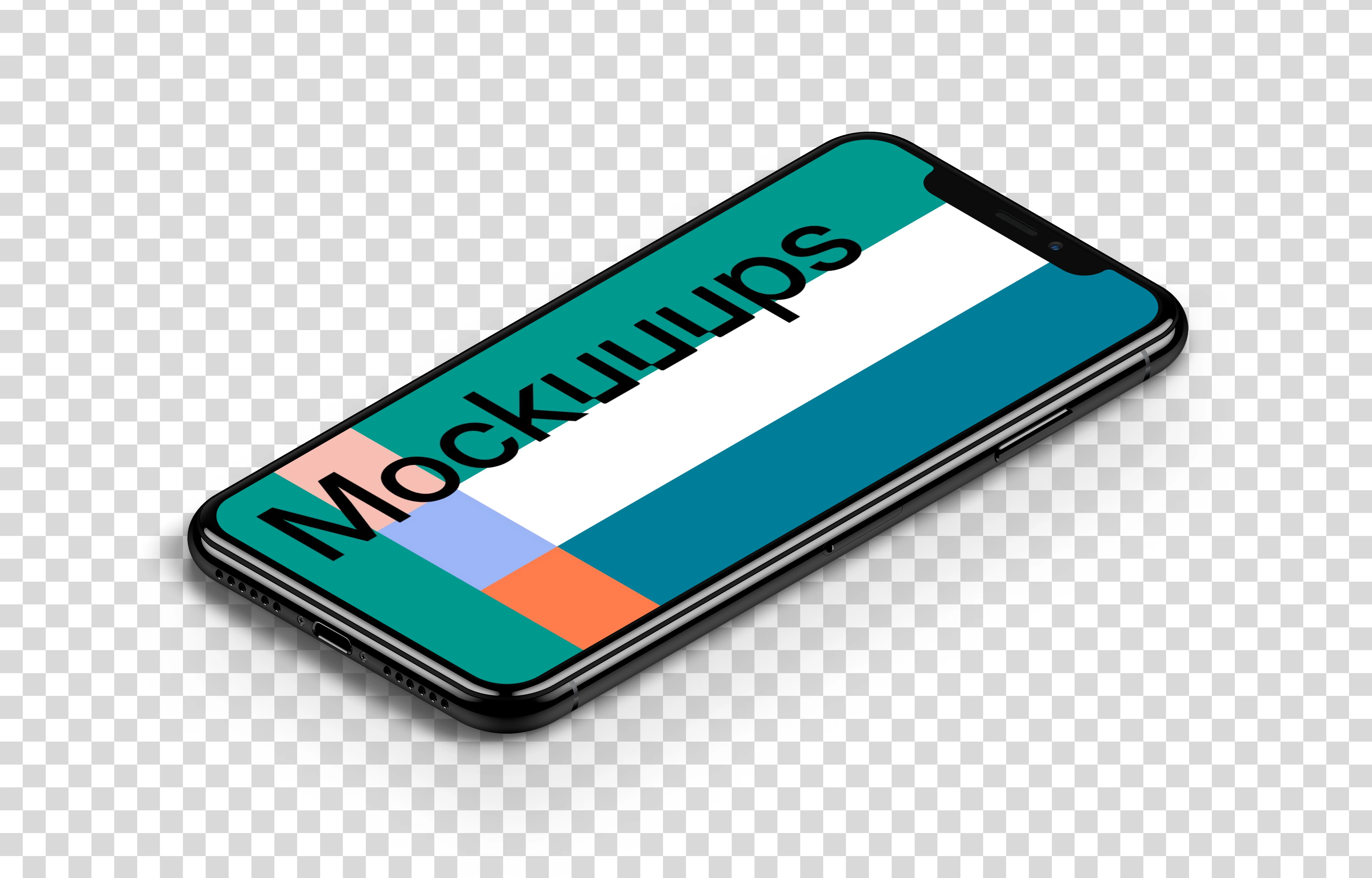 iPhone XS Isometric Floor mockup (Right)