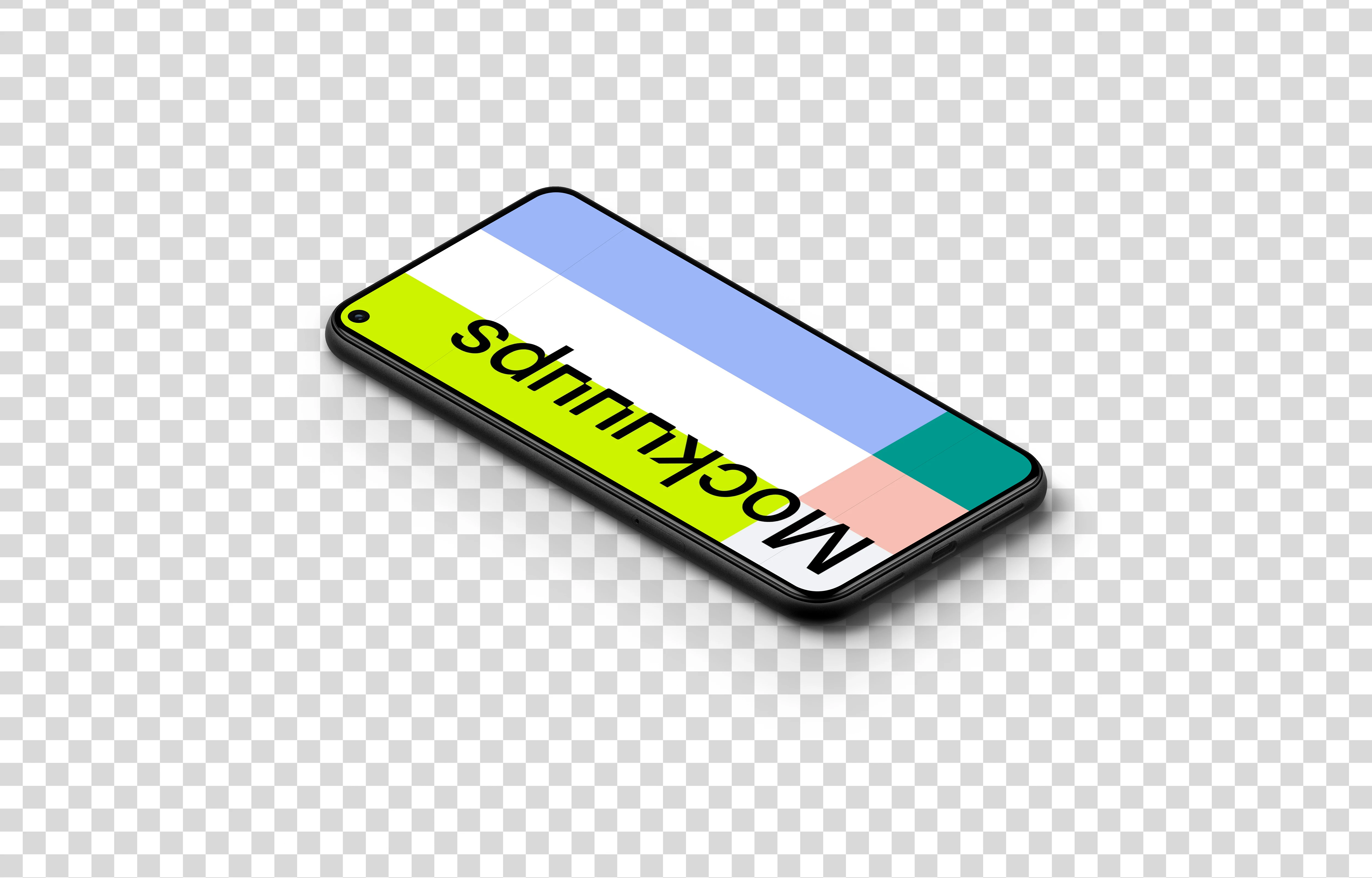 Google Pixel 5 Mockup (Isometric Floor Left)