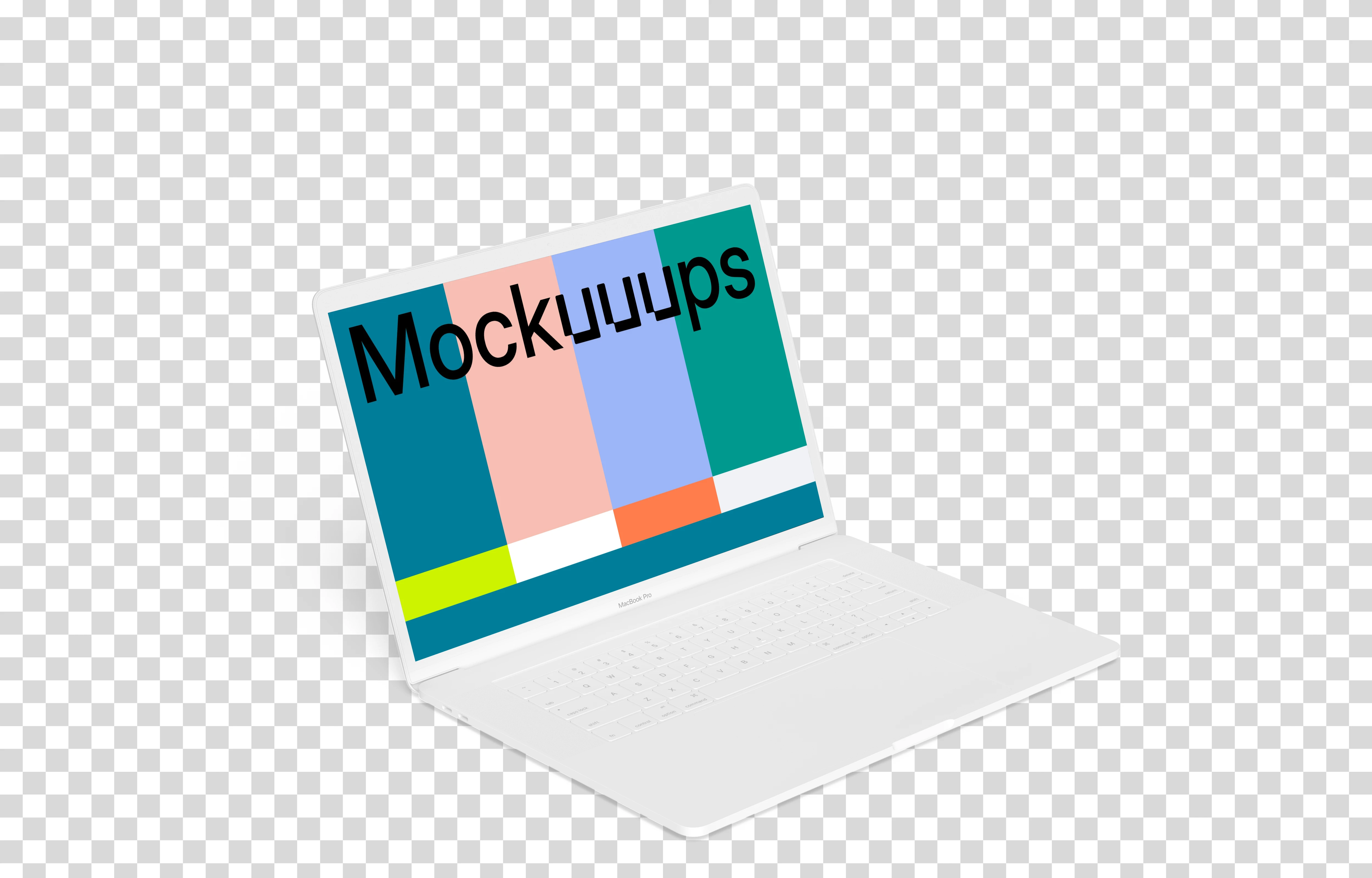 Macbook Pro mockup (Clay White) oriented to the left