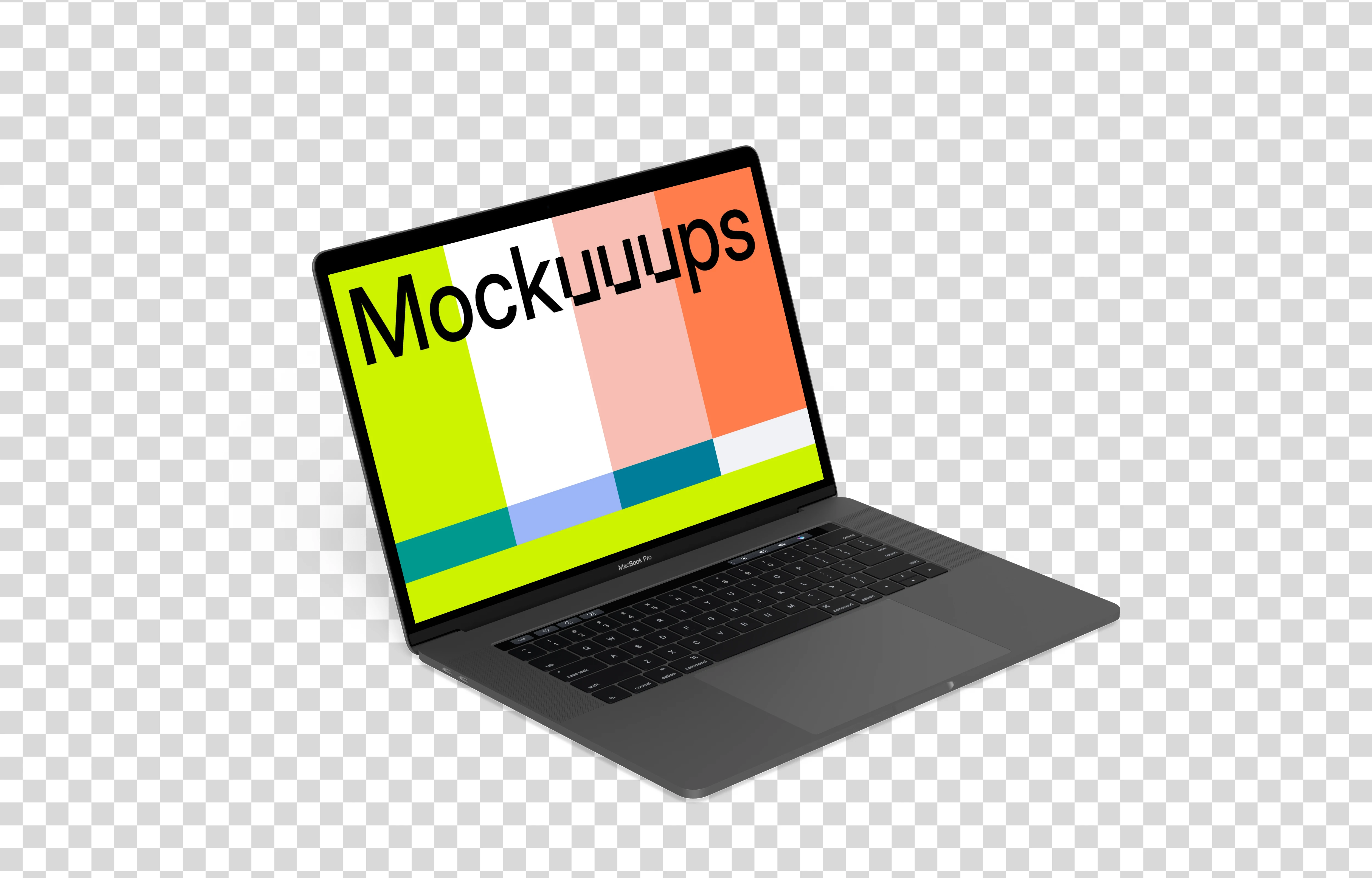 Macbook Pro mockup oriented to the left