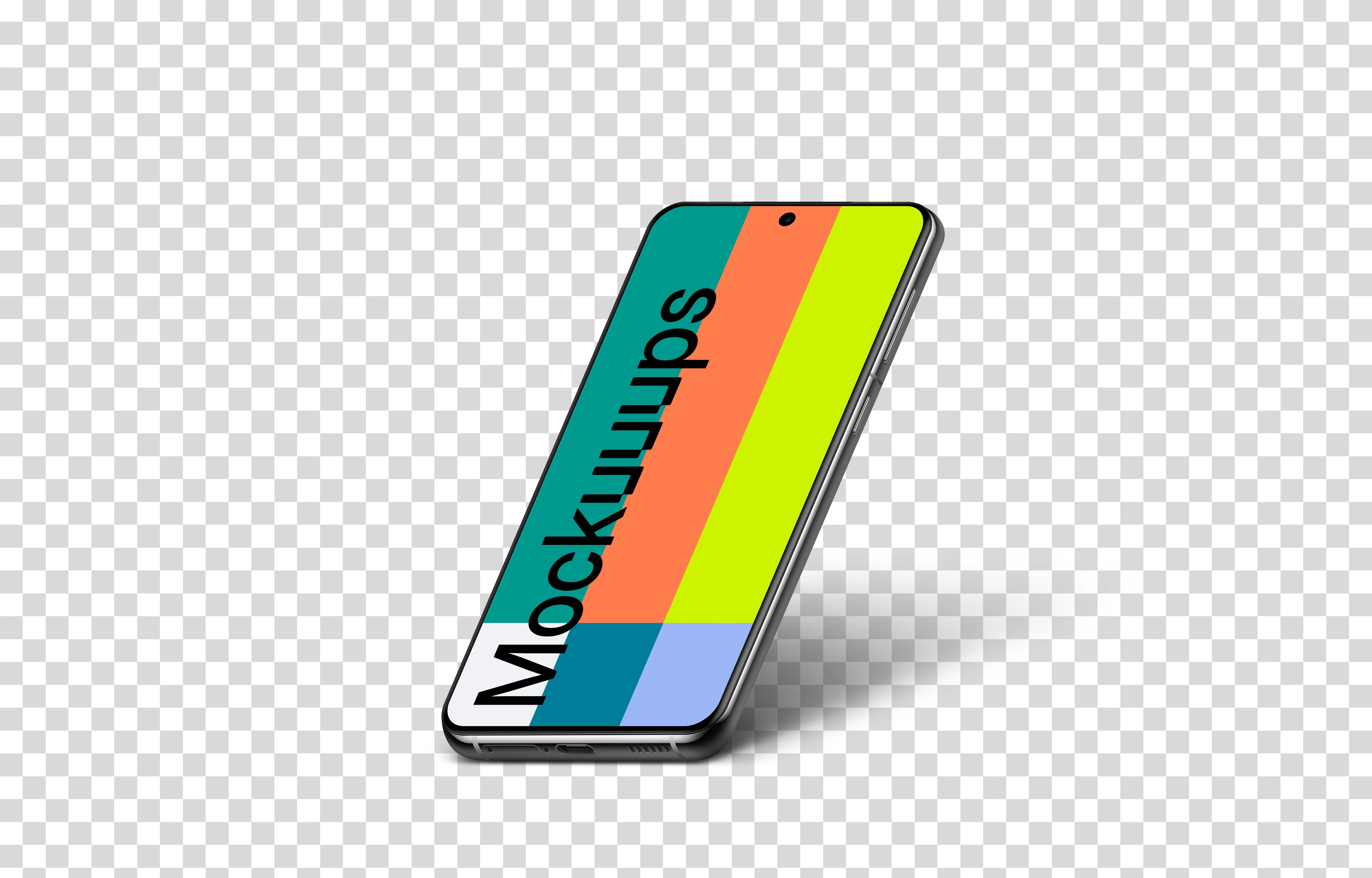 Samsung Galaxy S21 Mockup (Isometric Right)