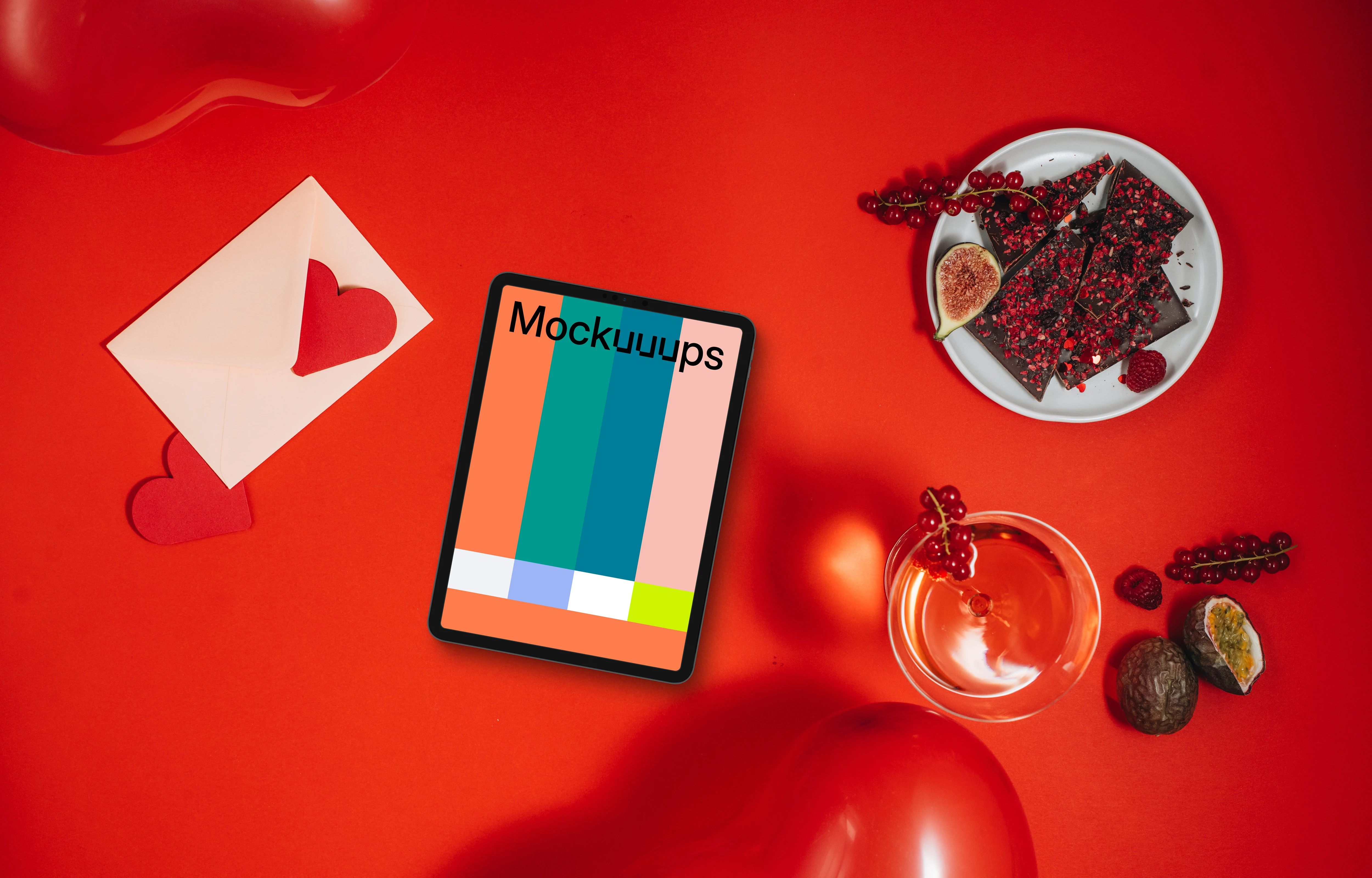 Romantic-style tablet mockup