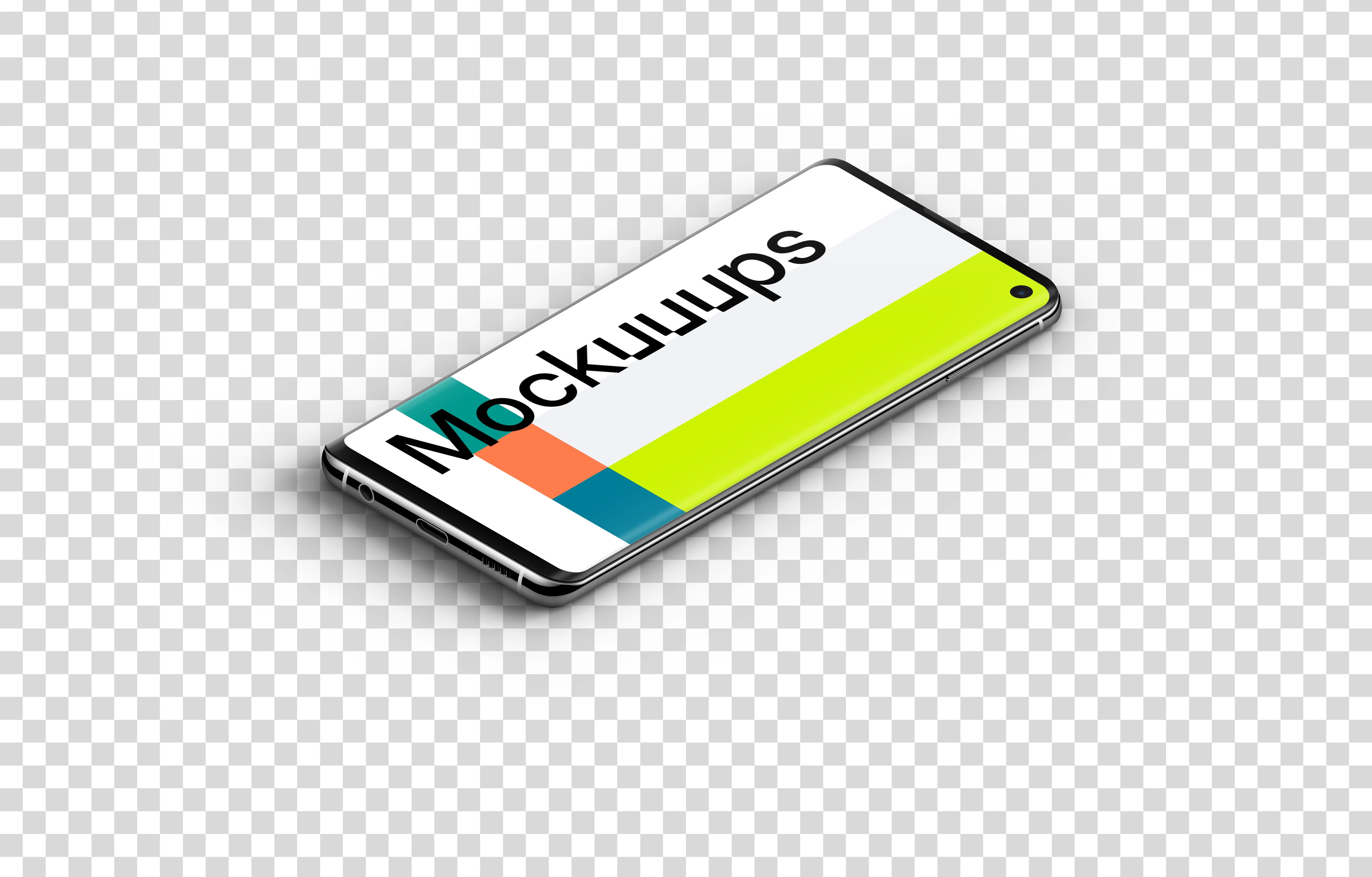 Samsung Galaxy S10 Mockup Isometric (Right)