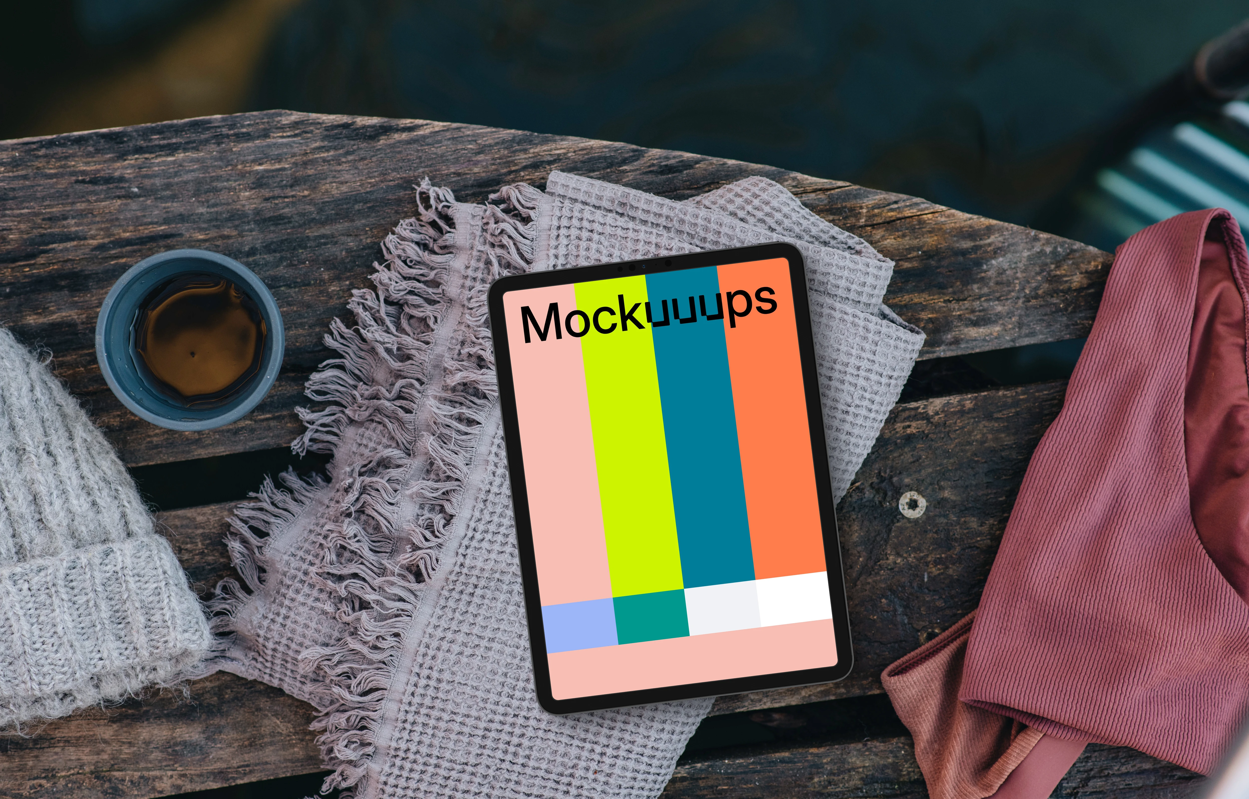 Swimming with a view including an iPad mockup